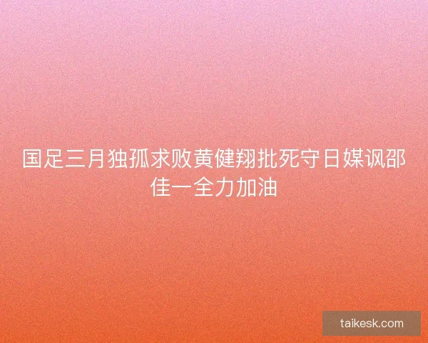 国足三月独孤求败黄健翔批死守日媒讽邵佳一全力加油